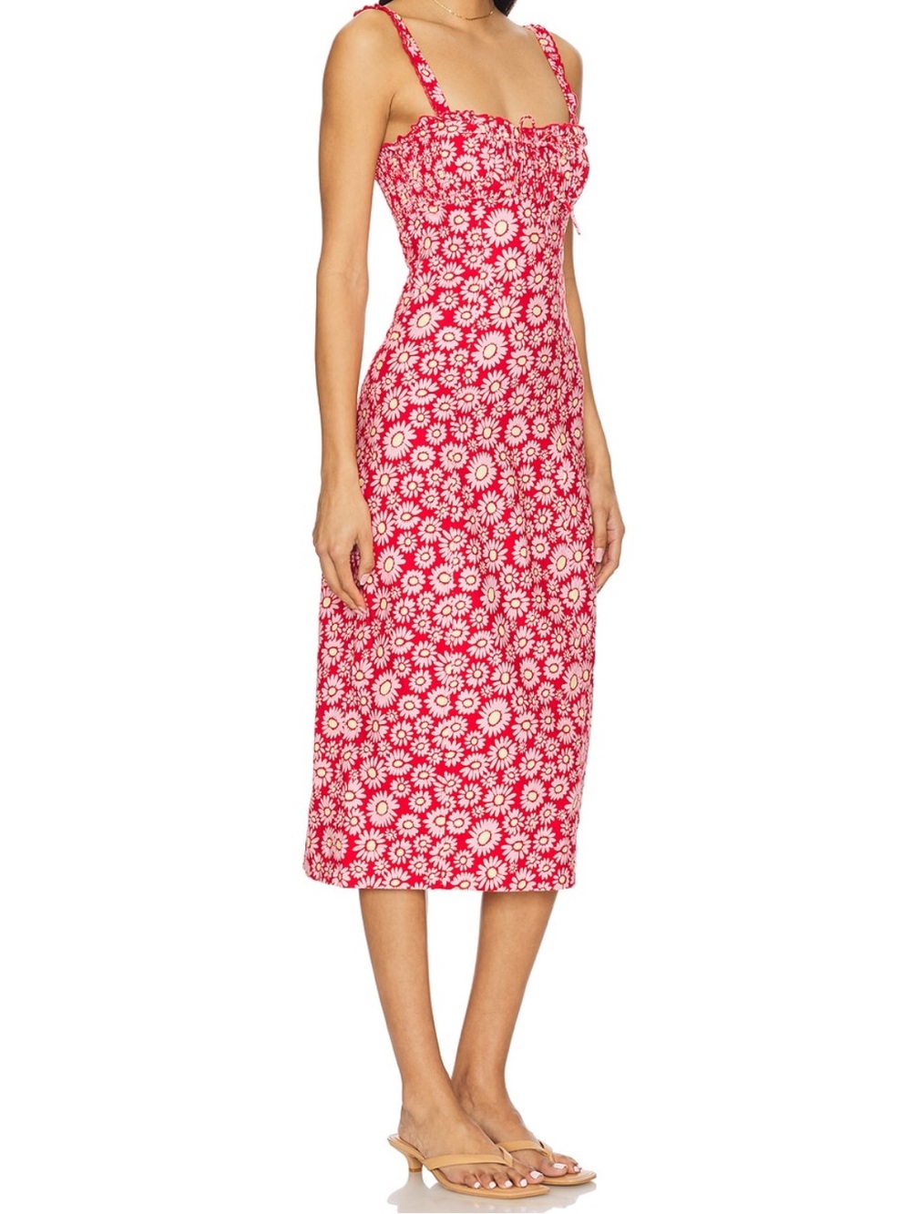 Free People Tomato Daisy Print Midi Dress - Picture 3 of 12
